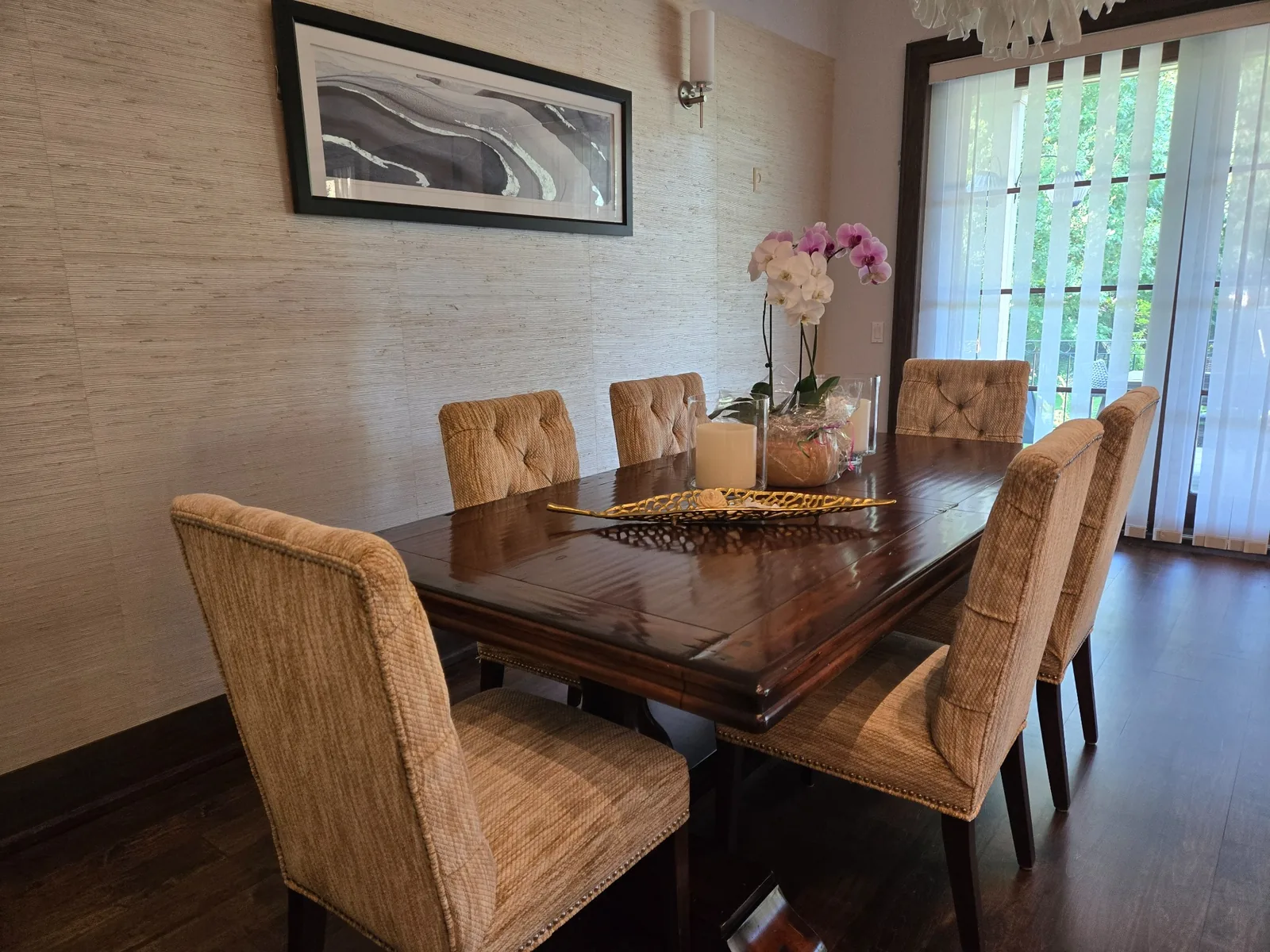 After-renovation final dining room — cleaned and reset after construction work
